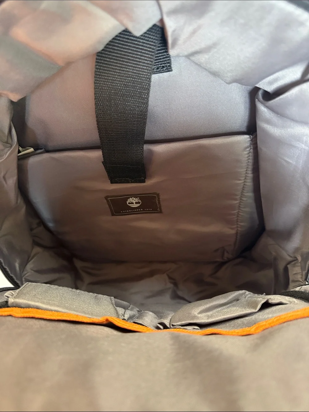 Timberland Backpack/ Laptop Bag Olive and Gray with Orange Accents